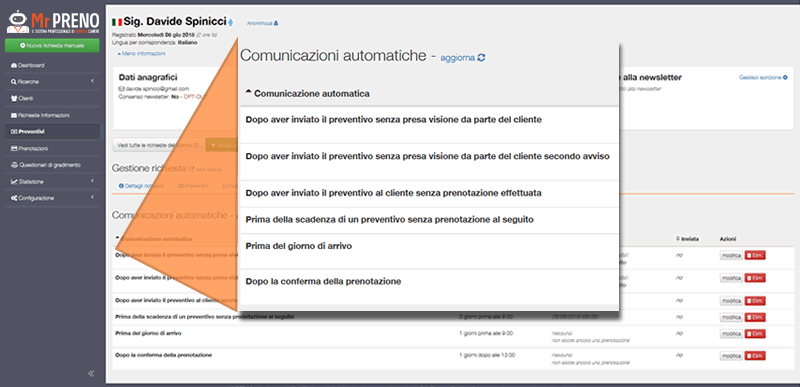 comunicazioni Mr PRENO